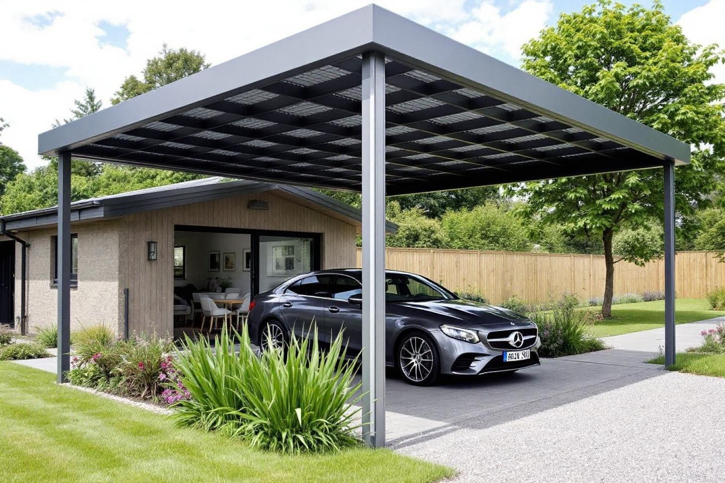 Pergola bioclimatique et carport aluminium jusqu'à 7m - Orion Menuiseries sur mesure