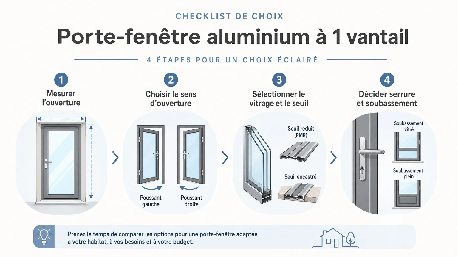 Checklist des critères pour choisir une porte-fenêtre aluminium sur mesure