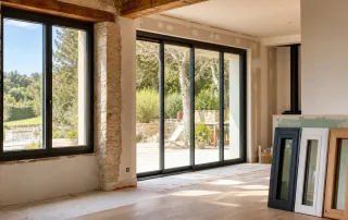 Fenêtres et baie vitrée sur mesure dans une maison rénovée