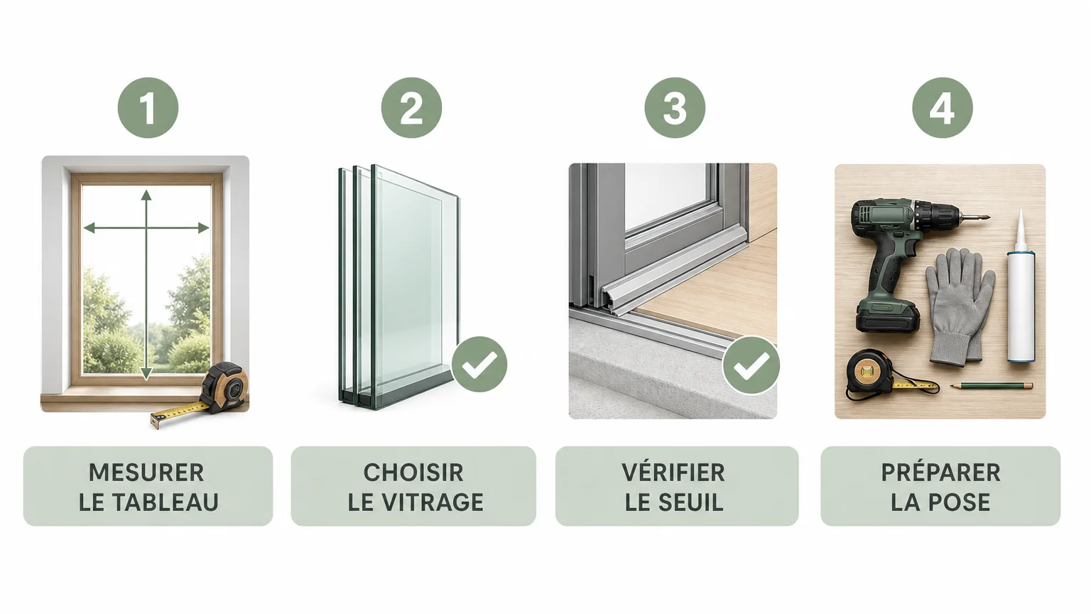Checklist des étapes pour préparer la pose d'une baie vitrée coulissante aluminium