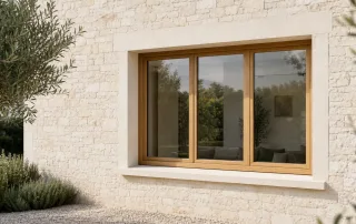 Fenêtre en bois durable sur une maison française