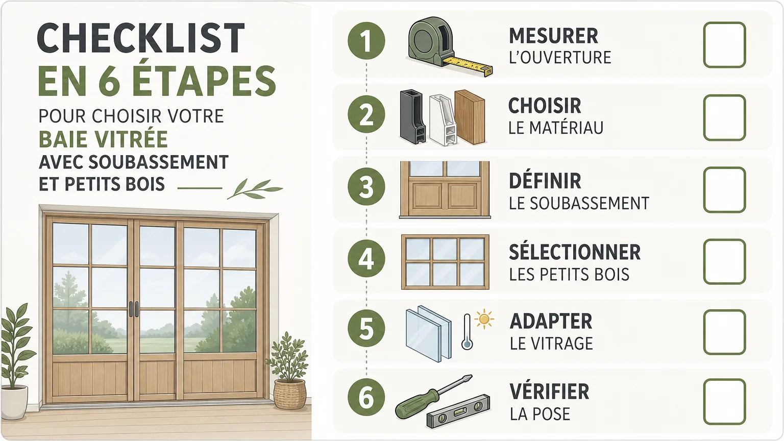 Checklist pour choisir une baie vitrée avec soubassement et petits bois