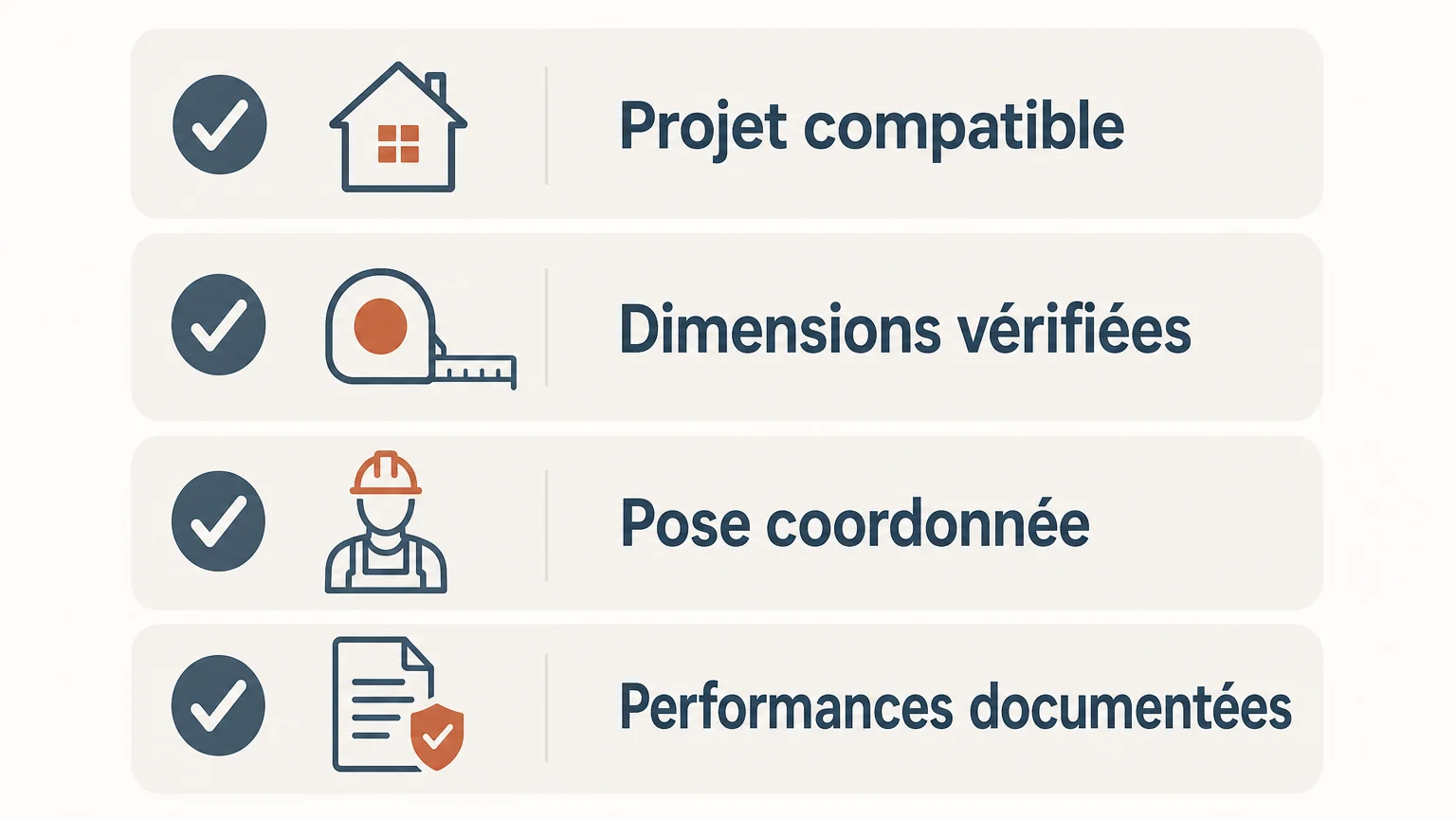 Checklist pour vérifier un coffre tunnel avant la commande et la pose