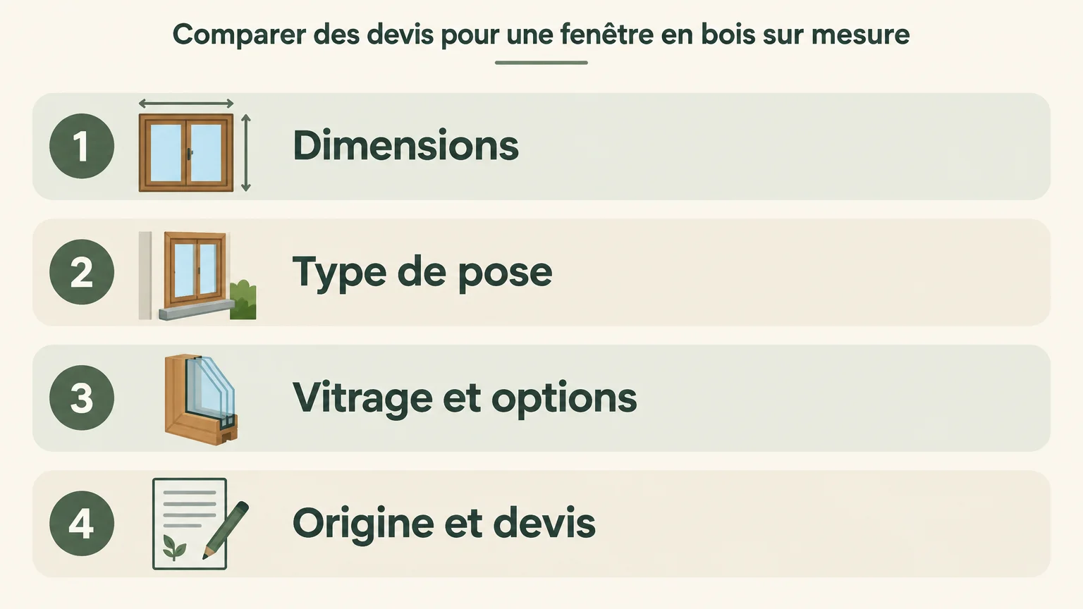 Liste de critères à vérifier pour comparer un devis de fenêtre en bois