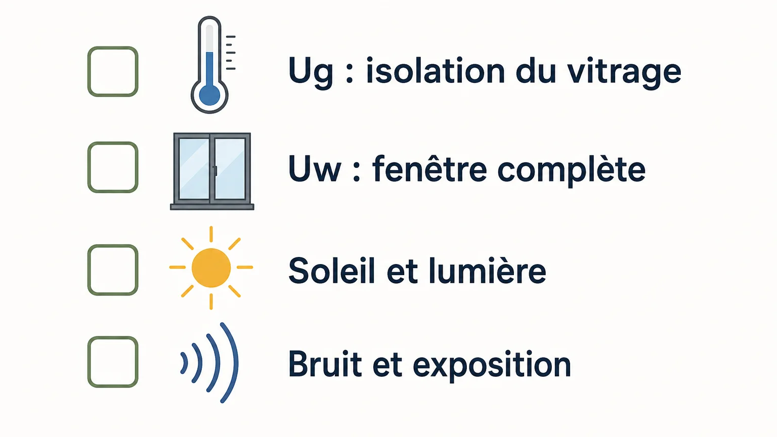 Liste de contrôle des indicateurs à comparer avant de choisir un vitrage