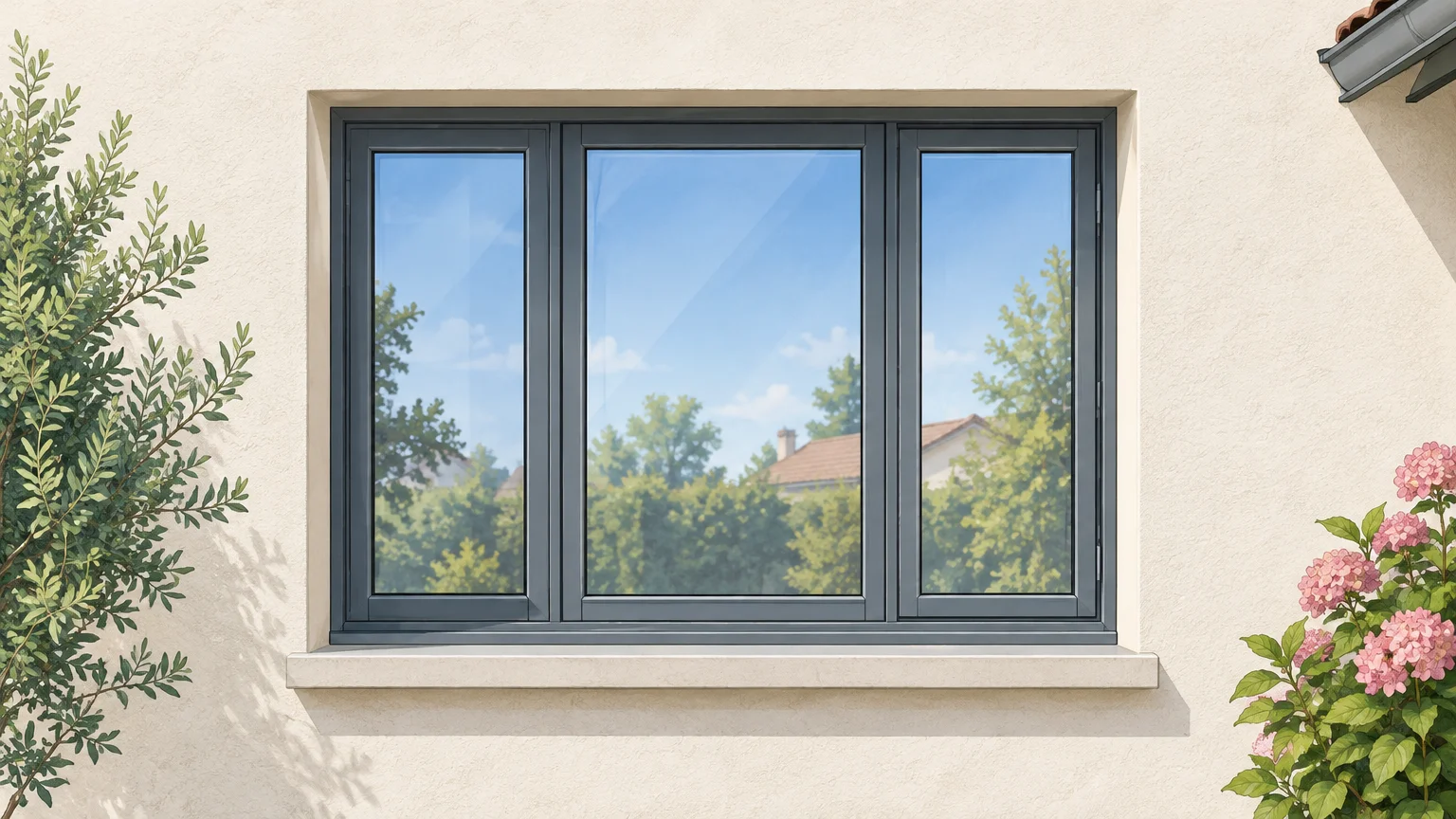 Exemple générique de châssis composé installé dans une ouverture