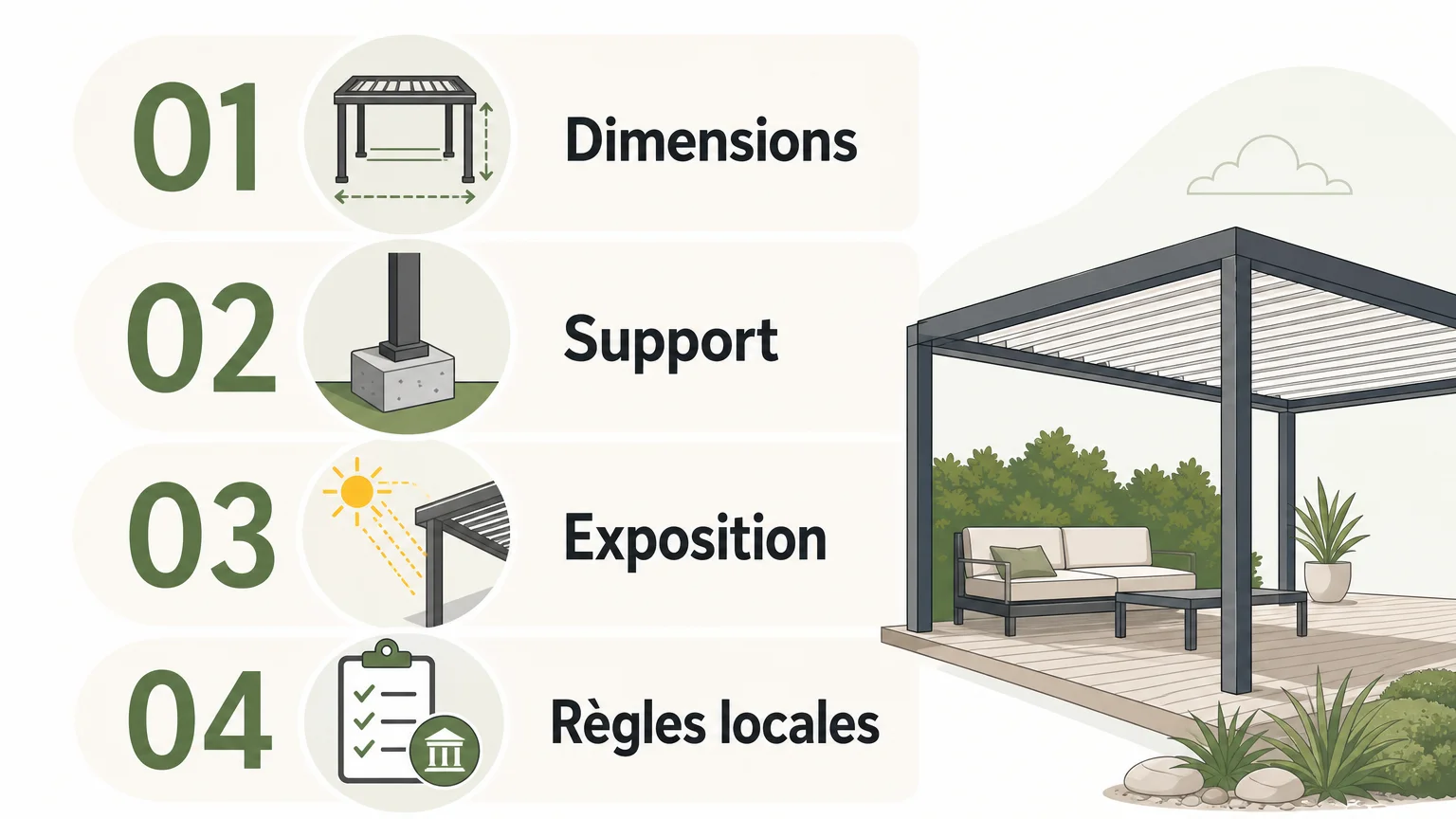 Quatre vérifications avant de commander une pergola sur mesure